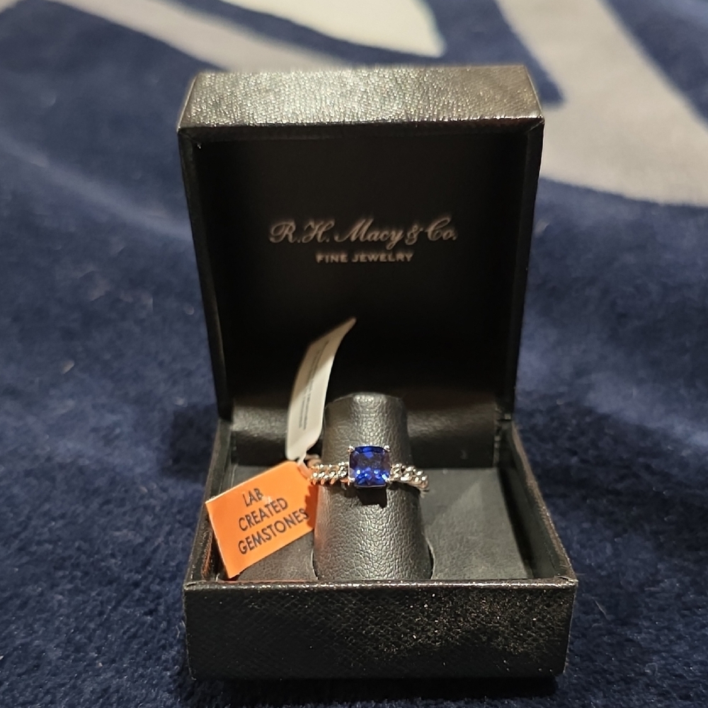 Silver Ring with Blue Gemstone
